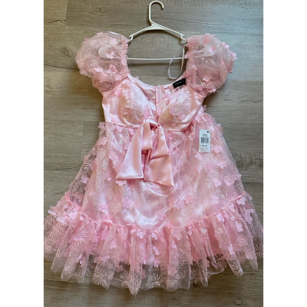 NWT Pink magical‎ flower Party bridal dress 5/6 B.Darlin valentine love party